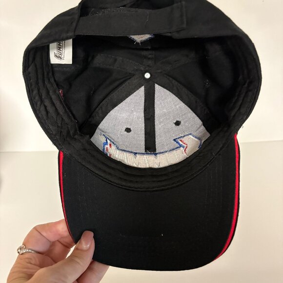 Summit Racing Black Adjustable Baseball Hat Embroidered Logo American Flag - Picture 4 of 6